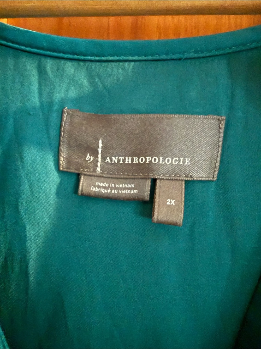 Anthropologie green Pleated V-Neck Dress - Picture 4 of 5